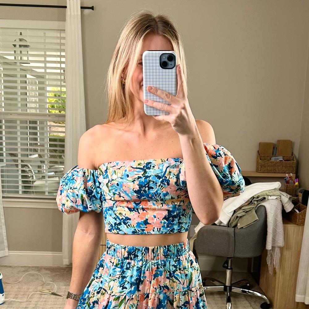 Abercrombie & Fitch Floral Puff-Sleeve Crop Top - Picture 5 of 5